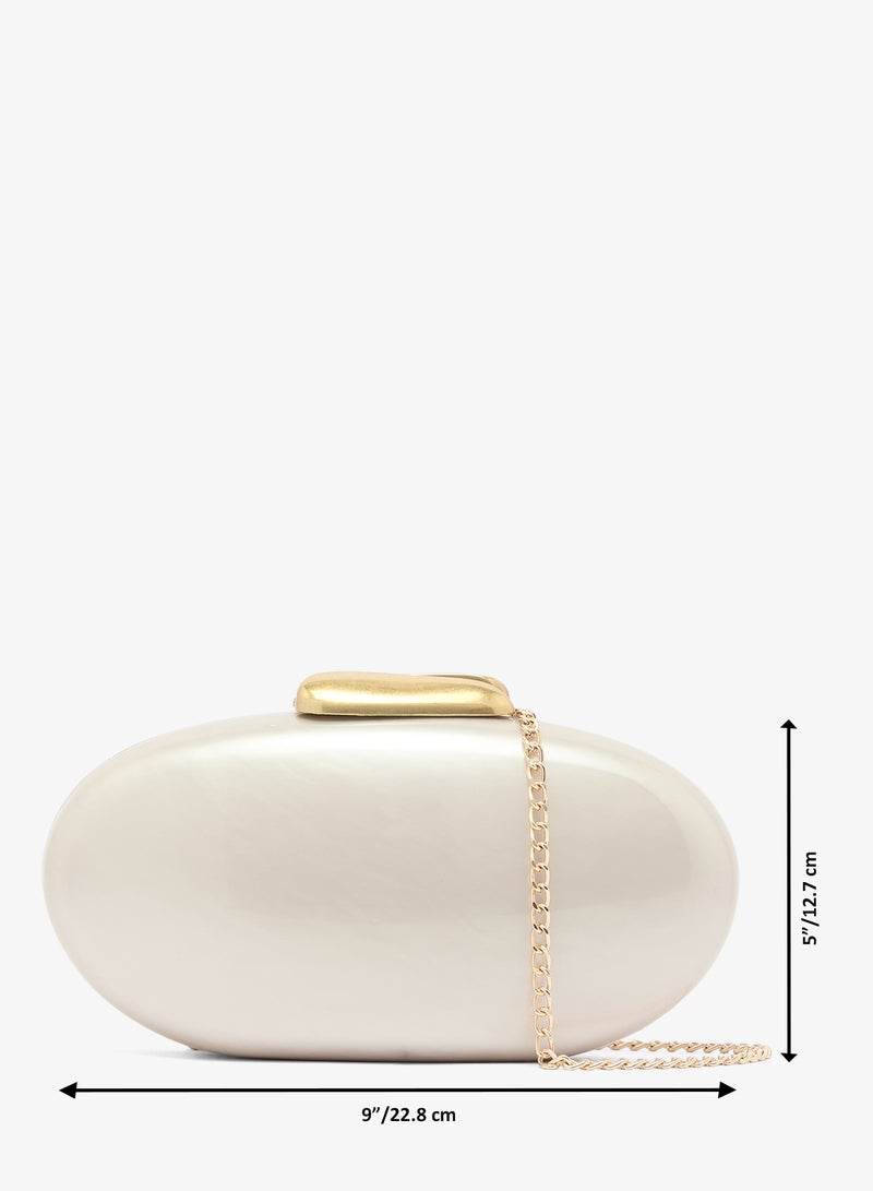 Ella Limited Edition Oval Statement Clutch With Gold Accent - Image 5